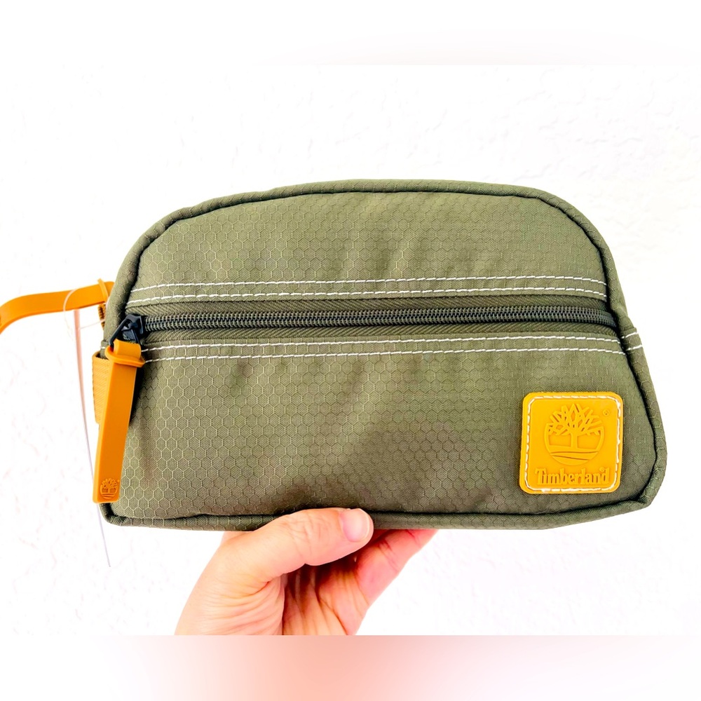 Timberland toiletry bag, travel kit, olive green